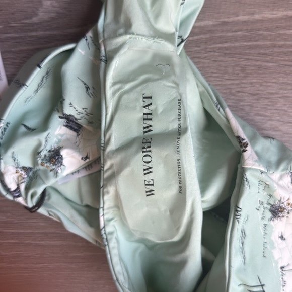 NEW WEWOREWHAT Claudia top & Emily bottom Bikini set in Hamptons Map Aqua Foam - Picture 8 of 8